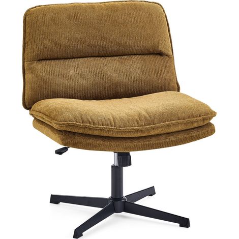 Chaise pivotante à assise croisée / Fauteuil lounge Criss Cross 20 Tissu marron hjh LIVING