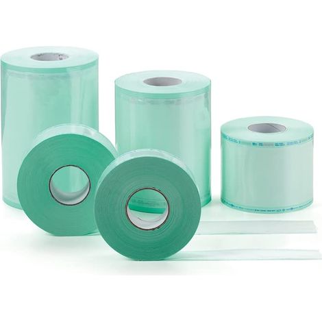 GIMA E.Line, Eline - Rotoli Piatti Per Sterilizzazione A Vapore O Eto In Carta Kraft E Film Medicale, Saldature Laterali Rinforzate, Indicatori Colorati, Larghezza 300 Mm, 2 Rotoli Da 200 M (1/2)