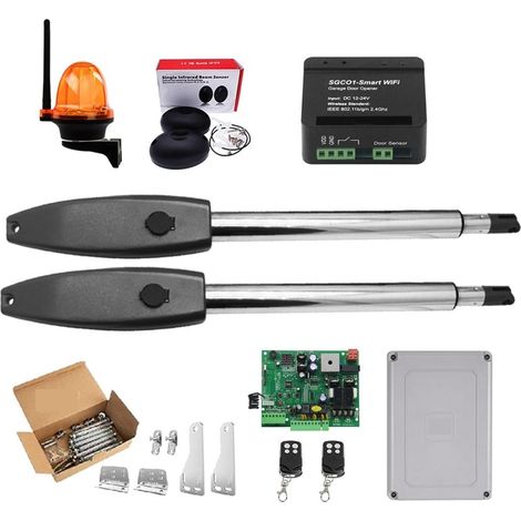 Kit d'ouvre-portes automatiques Kit d'ouvre-porte automatique opérateur de porte Double robuste for portes battantes doubles jusqu'à 16 pieds ou 880 lb moteur à courant alternatif pour accessoires de (1/5)