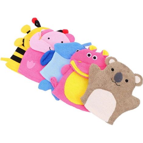 Lot de 5 gants de toilette pour enfants (1/5)