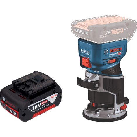 Bosch GKF 18V-8 Pantografo professionale per bordi a batteria 18 V 8,0 mm senza spazzole + 1x batteria ricaricabile 5,0 Ah - senza caricabatterie