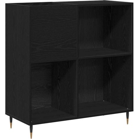 Maison Exclusive - Mobile porta vinili con lo scaffale Rovere Nero 85 x 38 x 89 cm