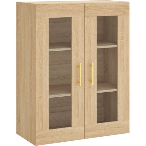 Elegante e pratico pensile da parete 69,5 x 34 x 90 cm design contemporaneo legno composito rovere Sonoma 020048619