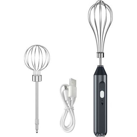 Batteur Électrique Sans Fil, Fouet Électrique Portable pour la Cuisson à la Maison (Noir) (1/5)
