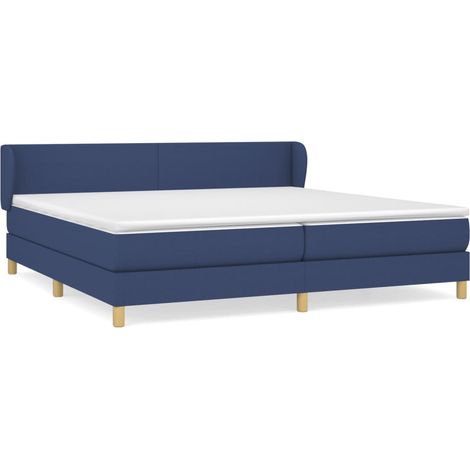 Maison Exclusive - Cama box spring con colchón tela azul 200x200 (1/5)