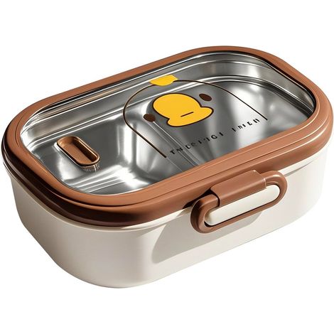 Boîte à lunch écologique en acier inoxydable - Boîte bento de 950 ml avec compartiments - Hermétique, étanche et sans BPA - Convient aux adultes et aux enfants - Idéale pour l'école, le travail et les (1/5)