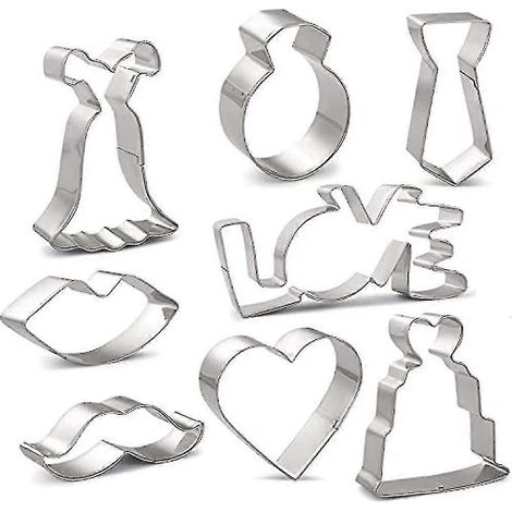 Hochzeitskeksausstecher-Set. Fondant-Ausstecher für die Brautparty. (1/5)