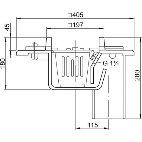 ACO Scarico a pavimento in ghisa DN100 90 Gradi/2,0l/s/ Pressfl./con WS/Verniciatura, 5096.18.11