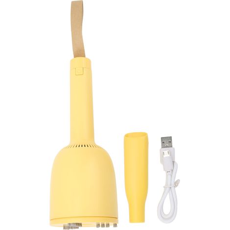 Mini Aspirateur Baladeur ABS 1200mAh Jaune Léger Sans Fil Rechargeable USB pour Maison Voyage (1/5)