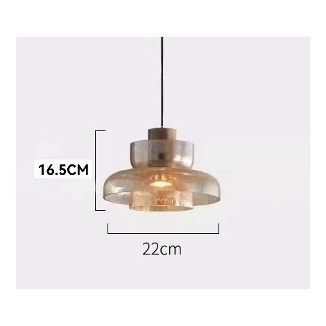 Suspension Vintage Moderne Ambre D220xH165 - Luminaire Design Léger pour Tête de Lit, Comptoir Café ou Mur Décoratif (1/3)