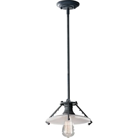 Elstead - Suspension à 1 ampoule en zinc vieilli, verre opale, E27 (1/5)
