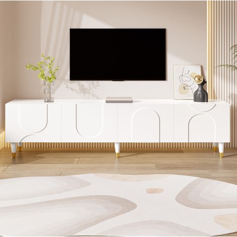 Mobile TV bianco 180 cm con 4 ante contenitore OKMYHOME (1/5)
