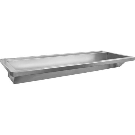 Lavoir suspendu 1200x130x500 mm, inox brossé