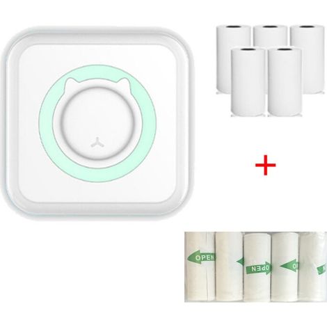 Stampante fotografica portatile, mini stampante fotografica istantanea wireless, stampante termica wireless Bluetooth per dispositivi mobili, stampante per etichette fotografiche, per foto, ricevute,  (1/5)