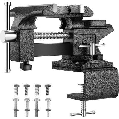 Jaw Width 150 mm Moulded Steel Bench Vise 1000 kg Tightening Force Removable Bench Base Swivel Versatile (1/5)