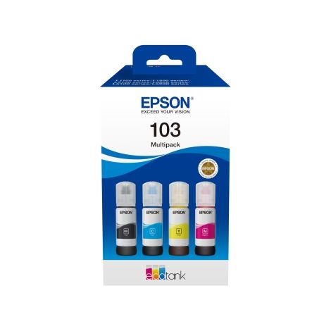Epson 103 Multipack - Paquete de 4 - negro, amarillo, cin, magenta - original - recarga de tinta - para Epson L1210, L3210, L3211, L3251, L3256, L326