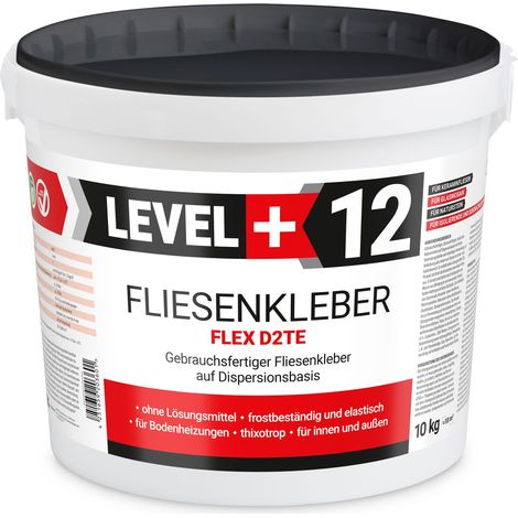 LEVEL+ Fliesenkleber Fertig Dispersionkleber Flexmörtel L+12 - 10KG (1/5)