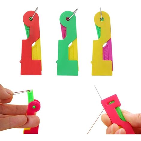 Enfile-aiguille, accessoires de couture, aiguille à coudre en plastique, enfile-aiguille en plastique pour le bricolage, enfile-aiguille pour point de croix, enfile-aiguille (lot de 3)