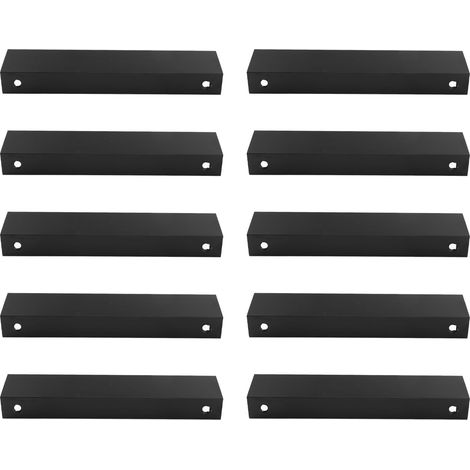 Lot de 10 poignées de tiroir modernes noires en alliage d'aluminium de 1 mm d'épaisseur, à languette dissimulée, pour meubles et tiroirs. (1/5)