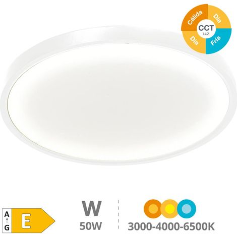 LED-Deckenleuchte "Belair" (50W 3CCT 5500lm) IP44/IK4 Ø400x25mm weiße Farbe