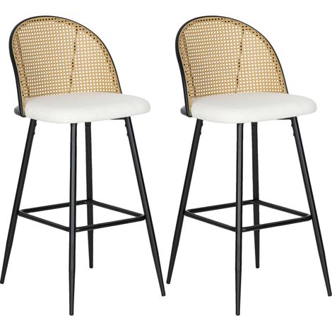 Chaise de Bar, Design Minimaliste, Assise Confortable, BLANC (1/5)