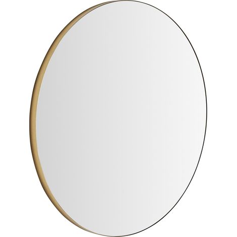 Miroir art déco en bois d'orme finition rugueuse élégant - Bois marron finition rugueuse (1/3)