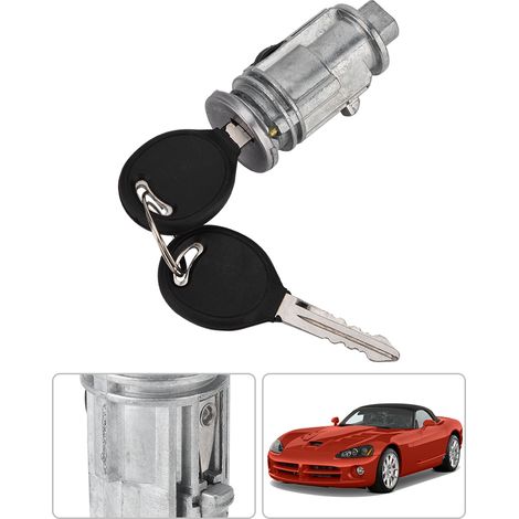 Cylindre de serrure de contacteur à 2 clés pour voiture, compatible avec Chrysler, Dodge, Jeep et Plymouth 703719C (1/5)