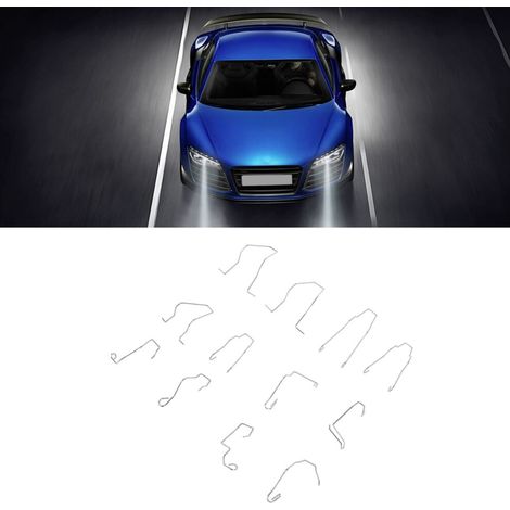 12er-Packung universeller Kfz-Federklemmen zur Befestigung von Scheinwerferlampen, geeignet für die Modelle H1, H3, H4 und H7.