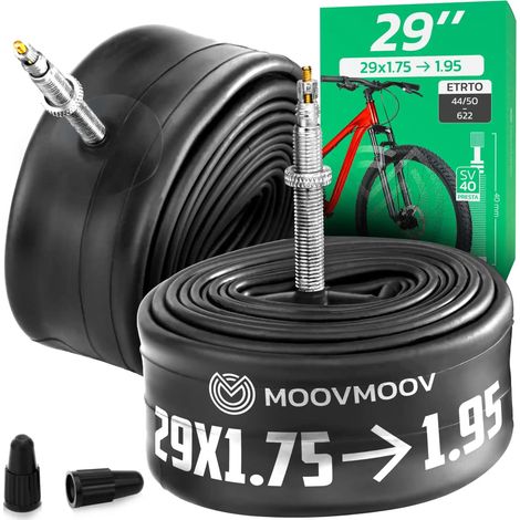 Chambre à air 29 pouces - Pour pneus de 29x1.75 à 29x1.95 - ETRTO 44-622 à 50-622 - Valve Presta 40 mm - Lot de 2 (1/5)