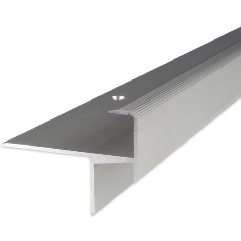 PROVISTON Treppenkantenprofil 47.8 x 34.8 x 1000 mm Aluminium eloxiert Winkelprofil Silber