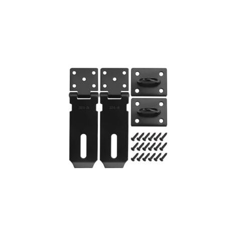 Candado de acero inoxidable para puerta, pestillo de 4 pulgadas con tornillos, acabado negro mate, 2 piezas - Crezuo