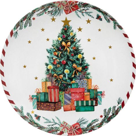 Plato de mercado navideño D33cm con diseño de abeto - Atmosphera créateur d'intérieur