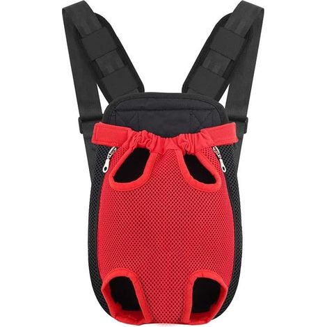 Sac à Dos pour Chien de Compagnie en Plein Air Voyage Chien Chat Sac à Dos Petit Chien Chiot Sac à Dos Pet Supplies (Color : Red, Size : X-Large)