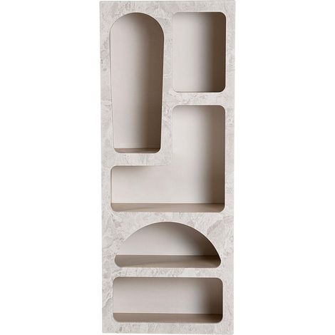 Scaffale con 5 nicchie Effetto marmo Grigio - LUELA (1/4)