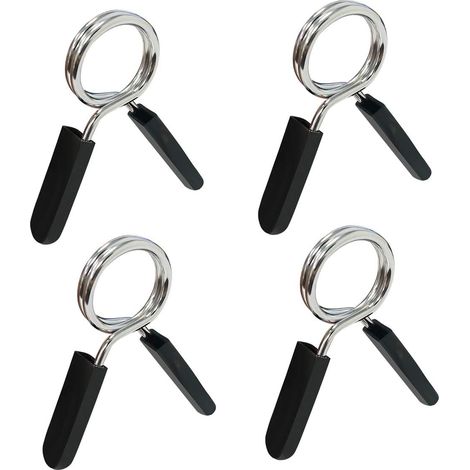 Colliers à Pince à Ressort, 4 Pcs 28mm Pinces à Haltères Poids Barre d'haltères Verrouillage Pince à Ressort Musculation avec Poignée pour Gymnase Haltérophilie et Musculation (1/5)