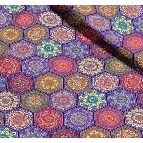 Tela decorativa para exteriores Oxford - Estampado de mandala I DR160 (1/5)