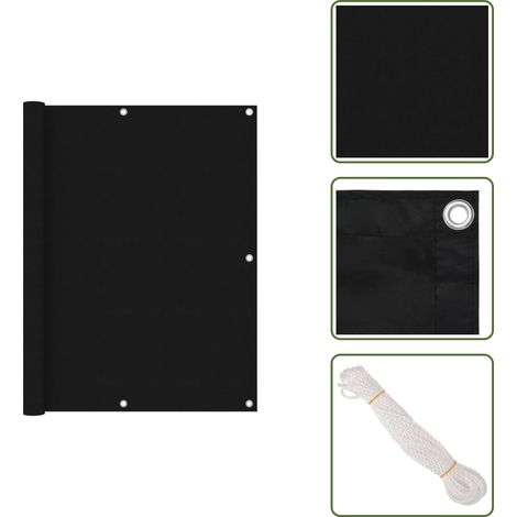 Paravento in tessuto oxford - vidaXL Paravento da Balcone Nero 120x300 cm in Tessuto Oxford - Paravento in PU