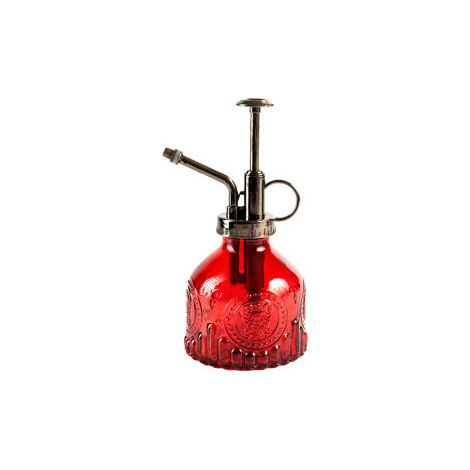 Filiyano-pichet en verre vintage européen pressé à la main et gaufré (rouge) (1/5)
