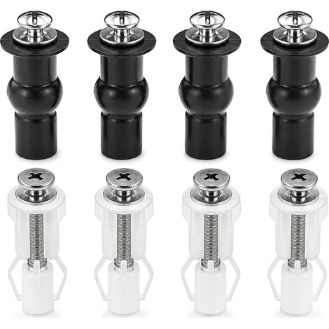 Fixation Abattant WC 8 Pièces, Trous 14-16mm - Kit de Charnière Universel (1/5)