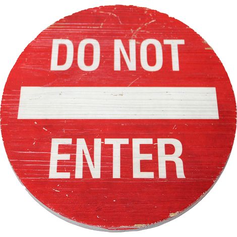 DO NOT ENTER Wooden Sign, 30cm Diameter, Red and White, 2cm Thickness - Ideal for Driveway Markers and Private Security Use. (1/5)