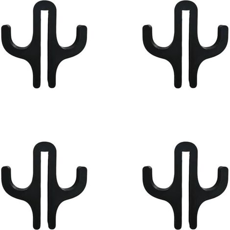 4er-Set Handtuchhaken für Glastüren, Duschhaken für Bad und Küche, kein Bohren erforderlich, Türhaken, schwarze Kunststoffhaken für Duschtüren (1/5)