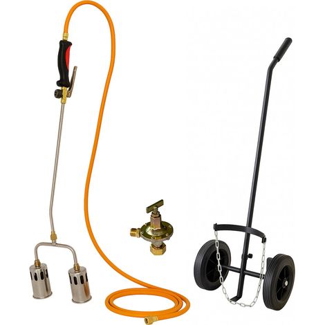 Désherbeur thermique gaz 2 brûleurs 60 mm – Puissance 210 kW – Tuyau 5m et régulateur 0-4 bar – Chariot ergonomique – Intec (1/5)
