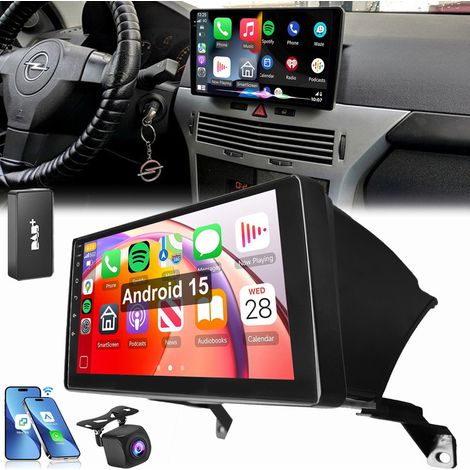 Apple CarPlay Android 15 Autoradio GPS WIFI BT RDS Pour Opel Astra H 2006 -2014 1+32G DAB CAM