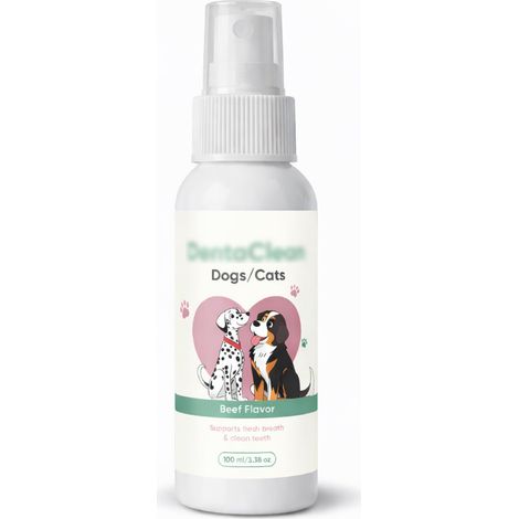 Spray dentaire probiotique Dentaclean pour chiens et chats, à base d'extraits de calendula, de romarin et de thé vert, élimine la mauvaise haleine, rafraîchit l'haleine et nettoie les dents. Sans bros