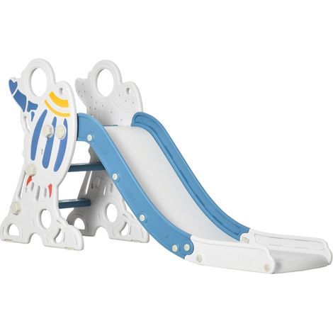 AMXCNOY Toboggan pour enfants de 1,5 à 3 ans, motif fusée, avec autocollants, bleu, 157 x 46,5 x 80 cm (1/5)