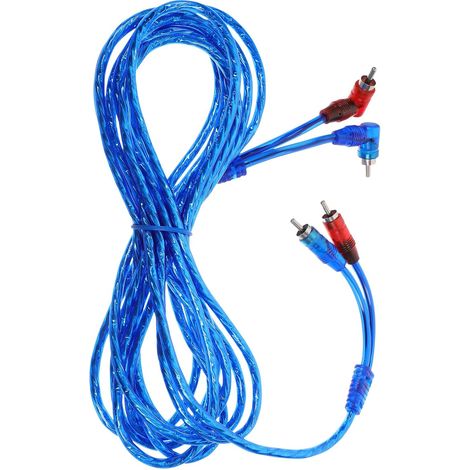 Câble Audio RCA Double RCA 5 M en Cuivre Pur Gaine en Caoutchouc pour Système Audio Automobile et Caisson de Basses, Accessoire Électronique pour Voiture (1/5)