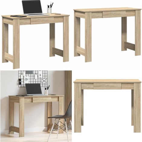 vidaXL Bureau chêne sonoma 100x45x75 cm bois d'ingénierie (1/5)