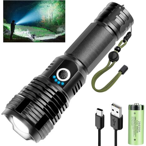 Lampe Torche, 5PCS Mini Lampe de Travail, Lampe de Poche LED portable 200 Lumens de 2AAA Piles Alcalins Alimentation Pour Bricolage, Travail et Éclairage de Secours (1/5)