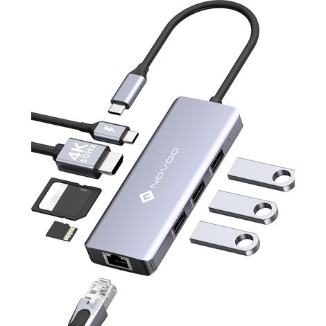 Hub USB C HDMI 4K 60Hz,Ethernet Gigabit,USB A 5Gbit/s (1/5)