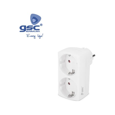 Doppelsteckdosenadapter schuko in Leitung GSC 000203365